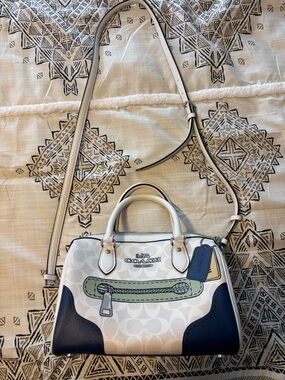 Coach Rowan Satchel Trompe L'oeil print